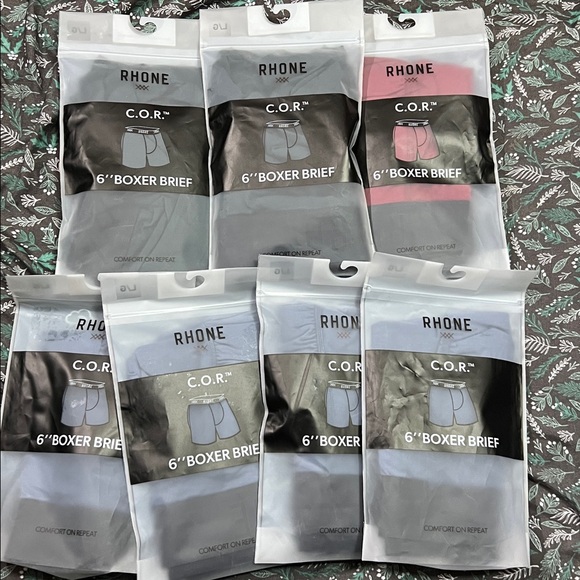 NWT Rhone Mens 6" Boxer Brief Underwear SZ LARGE Comfort On Repeat Indigo Blue - Picture 1 of 6